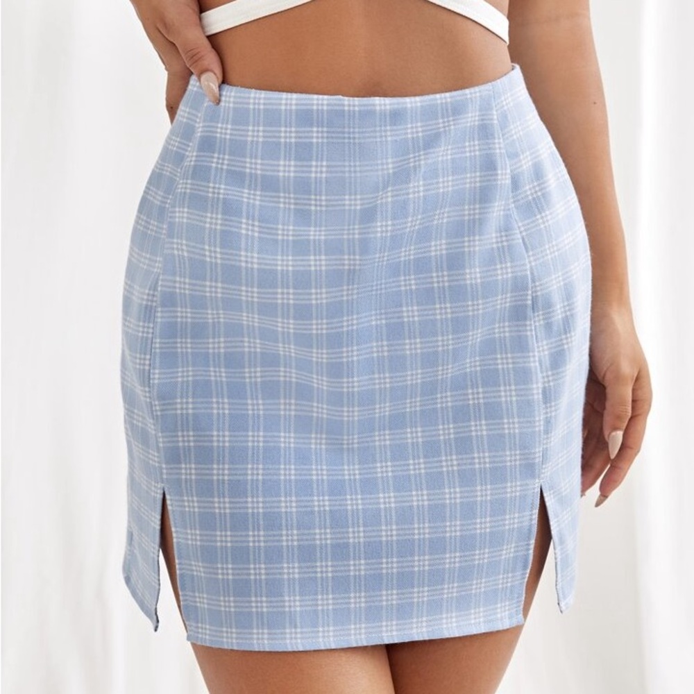 SHEIN Plaid Split Hem Skirt (XS/34/2)